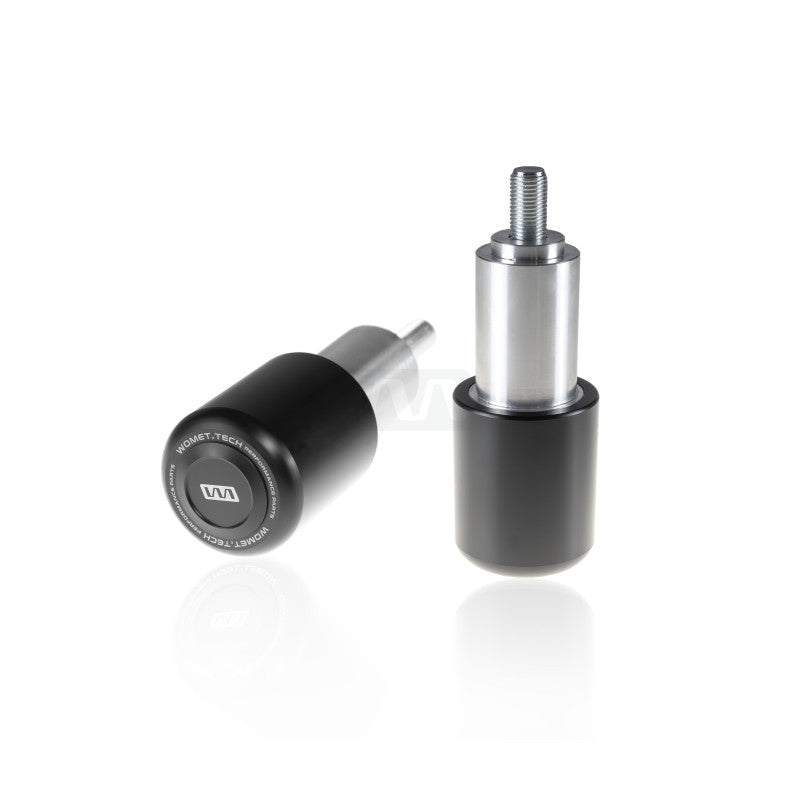 A pair of black frame sliders designed for Yamaha MT07, R7, and XSR700, displayed against a white background.