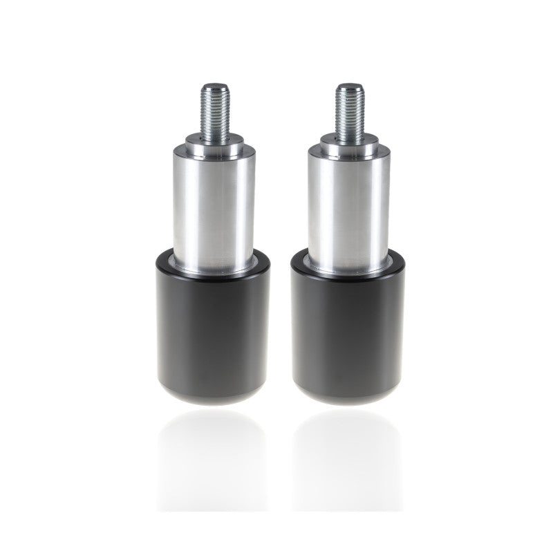 A pair of black frame sliders designed for Yamaha MT07, R7, and XSR700, displayed against a white background.